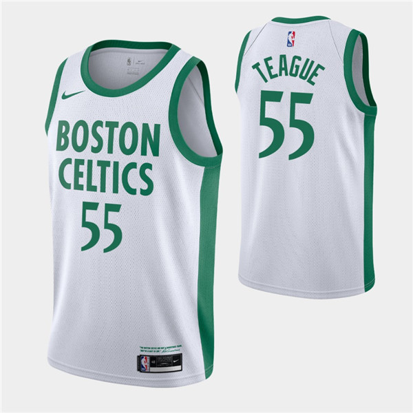 Men's Boston Celtics #55 Jeff Teague White 2020-21 NBA City Edition Swingman Stitched Jersey Men's Boston Celtics #55 Jeff Teague White 2020-21 NBA City Edition Swingman Stitched Jersey